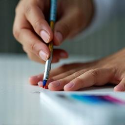 एक तकनीशियन सावधानी से एक उपकरण के पेंट को छू रहा है।